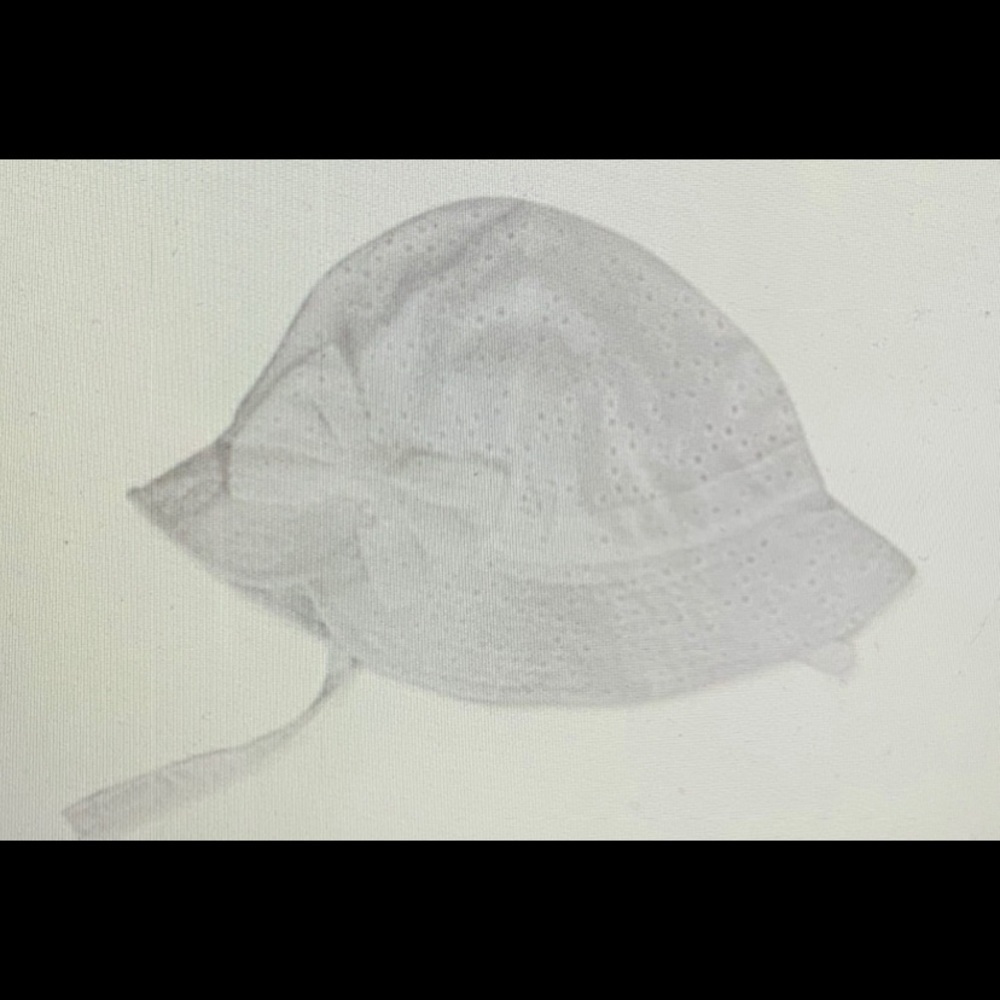 Wonder Nation Girls Toddler One Size White Eyelet Strap/Bow Sun Hat NEW NWT